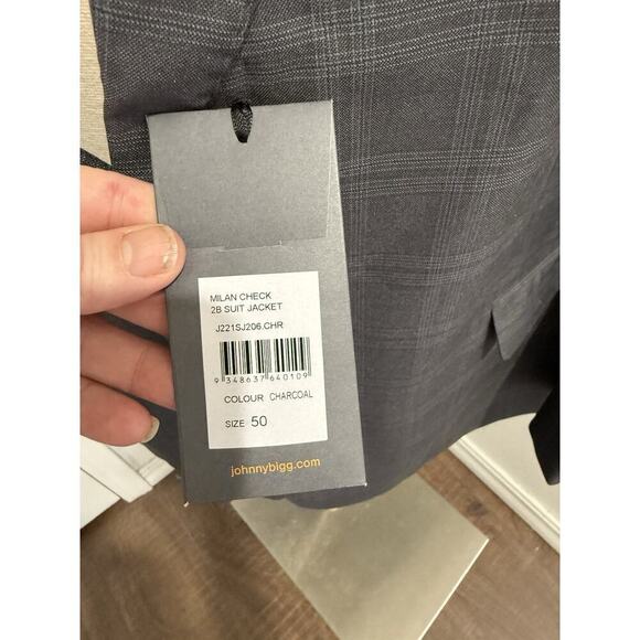 NWT Johnny Bigg Sport Coat Jacket Milan Check New Charcoal Size 50 - Picture 3 of 6